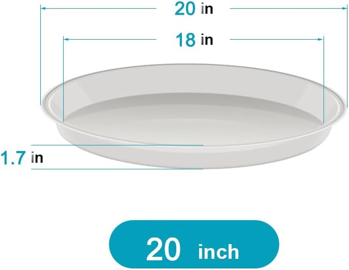 VUWEZ 6 Pack of 20 inch Plant Saucer (18 Inch Base), Plant Tray 20 Inch Round, Plant Saucers for Indoors, Plant Trays for Pots, Flower Pot Saucers, Pot Saucers for Planter 16-21" (20", Black) - Image 2